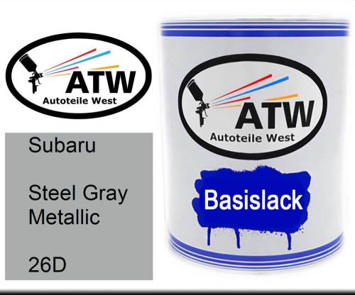 Subaru, Steel Gray Metallic, 26D: 1L Lackdose, von ATW Autoteile West.